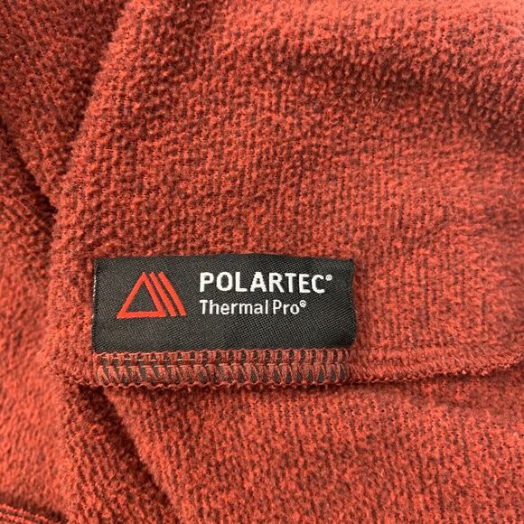 The North Face Fleece Sweater Mens L Large Brick Red Polartec Thermal Pro - Picture 10 of 12